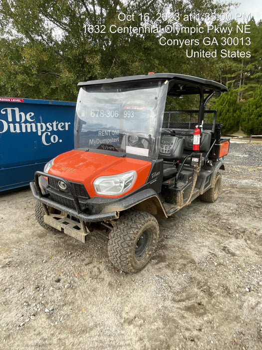 2022 Kubota RTV-X1140W-H Plastic Canopy, Windshield Acrylic Clear, LED Strobe Light, Wire Harness Kit, Back up Alarm