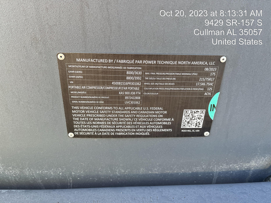 2023 ATLAS COPCO XAS 900