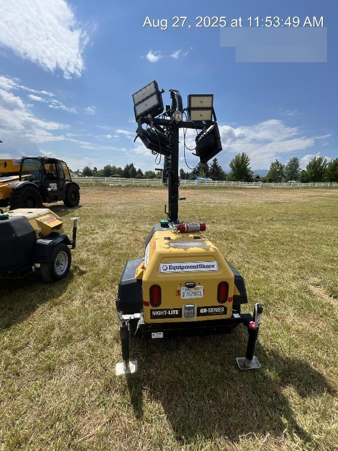 2021 Allmand NLV3GR (4) LED Light Fixture 350W, 23' Vertical Mast, 3kW Prime, Towable, Deep Sea L401, Leveling Jacks, Yanmar T4F 5.8hp