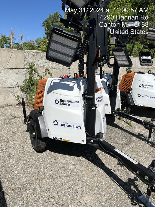 2024 Generac MLT2 Diesel, Flex Switch 120V Input, Powerzone Controller, 
(4) 320W LED Lights, 4kW Generator, 39.9 Gal Fuel Tank, 2" Ball, T3