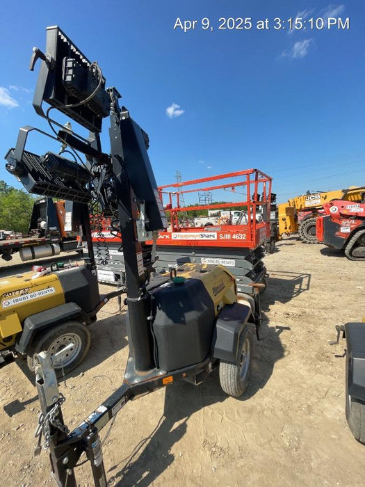 2022 Allmand NLV3GR (4) LED Light Fixture 350W, 23' Vertical Mast, 3kW Prime, Towable, Deep Sea L401, Leveling Jacks, Yanmar T4F 5.8hp