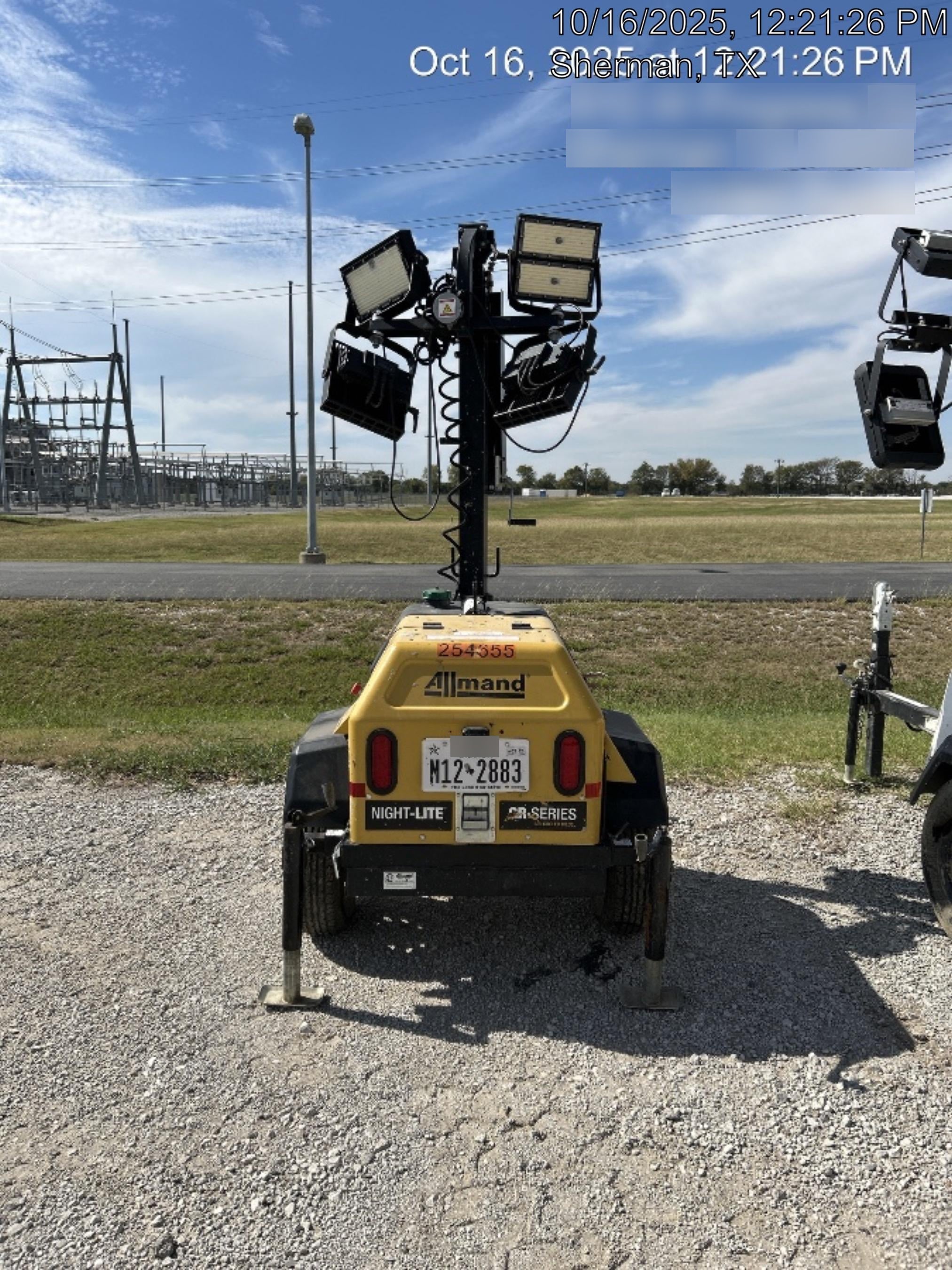 2022 Allmand NLV3GR (4) LED Light Fixture 350W, 23' Vertical Mast, 3kW Prime, Towable, ES Decals, T3