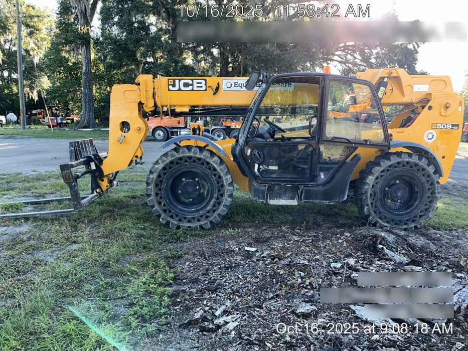 2020 JCB 509-42 Cab/Heat/Air, Solid Tires, Work Lights, Beacon, Aux Hydraulics, Back up Alarm, Lifting Eye, ES Decals