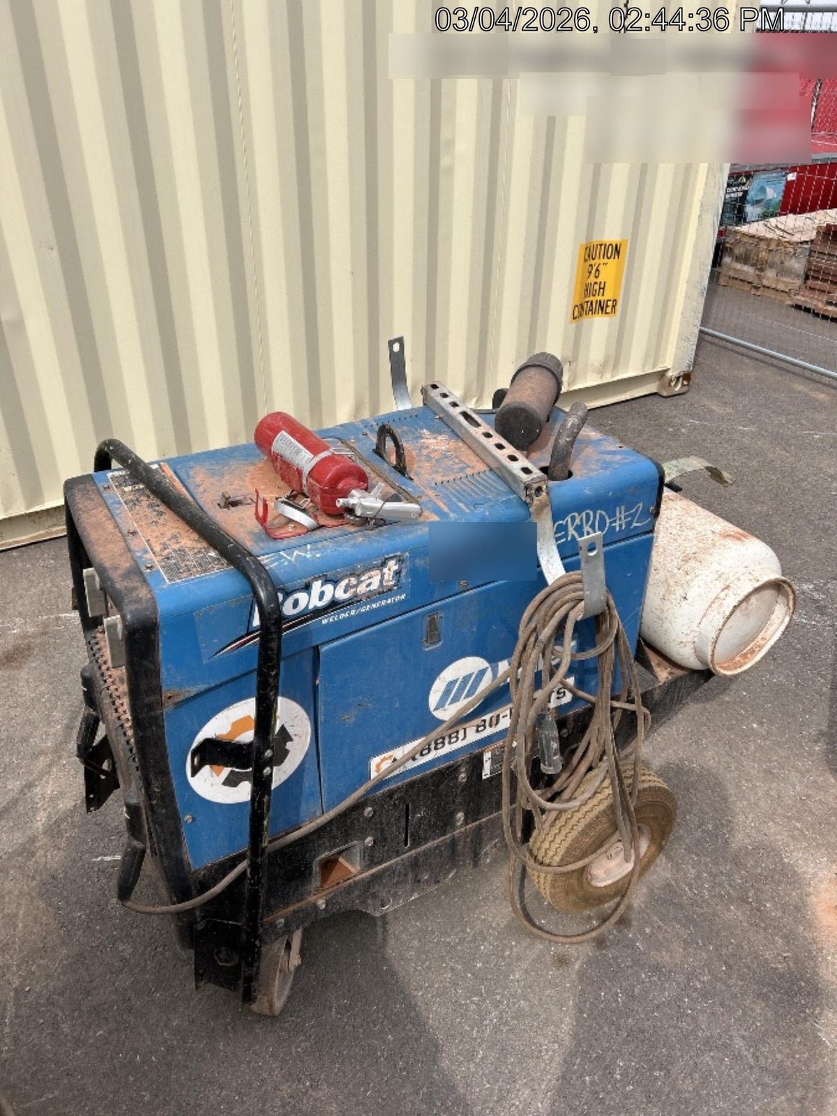 2019 Miller Electric BOBCAT 250 LP/Propane, Running Gear, Tank Bracket, Hose