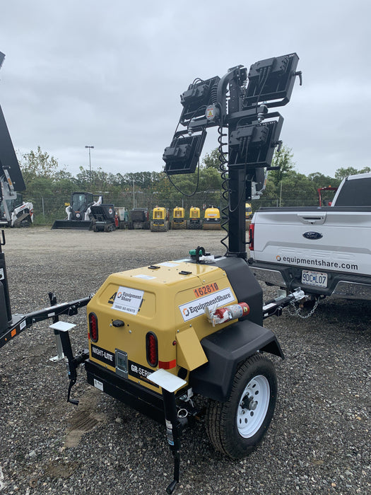 2021 Allmand NLV3GR (4) LED Light Fixture 350W, 23' Vertical Mast, 3kW Prime, Towable, Deep Sea L401, Leveling Jacks, Yanmar T4F 5.8hp