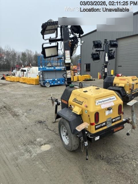 2022 Allmand NLV3GR (4) LED Light Fixture 350W, 23' Vertical Mast, 3kW Prime, Towable, Deep Sea L401, Leveling Jacks, Yanmar T4F 5.8hp