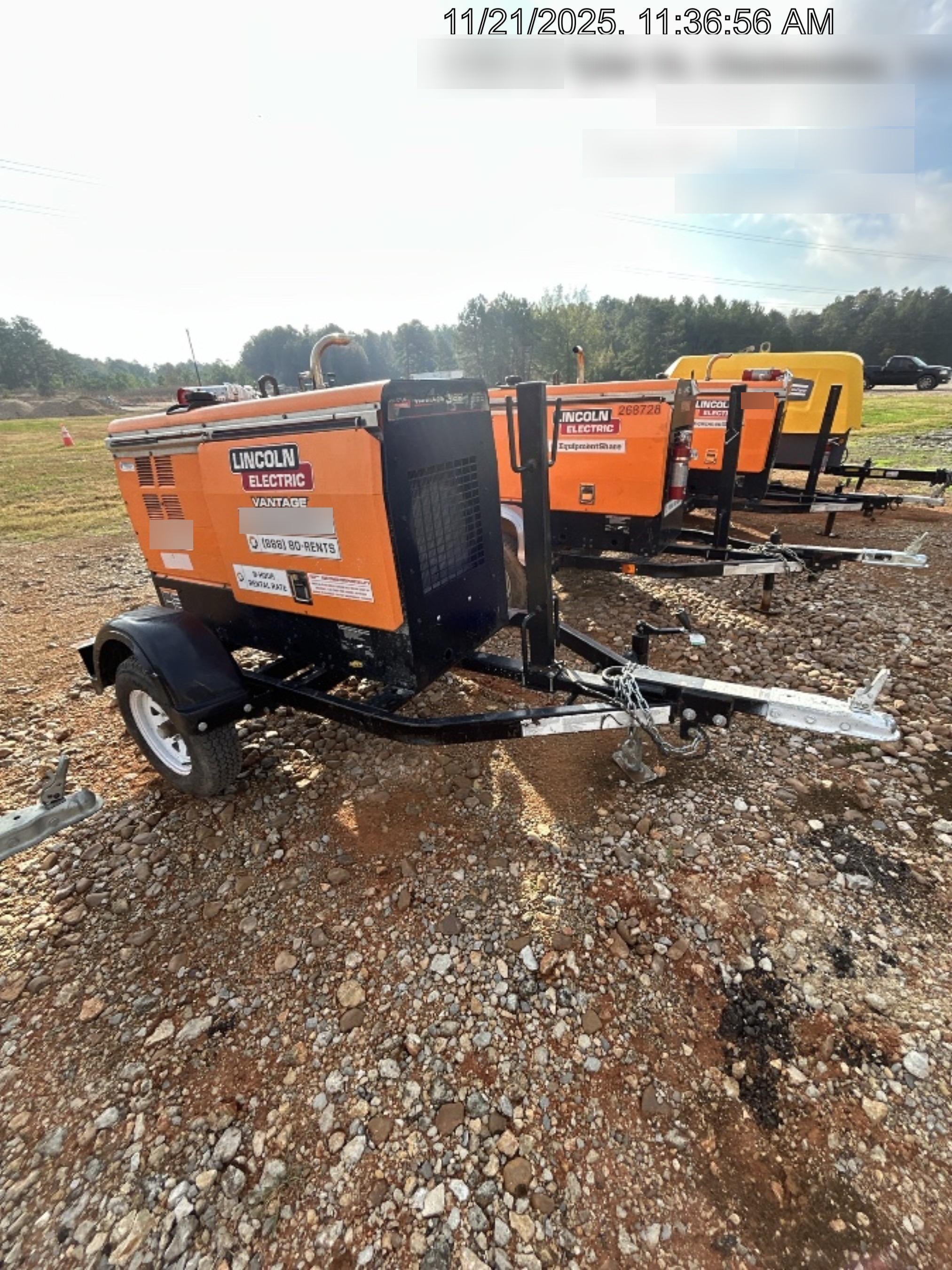 2021 Lincoln Electric Vantage 322 Vantage 322 Ready Pak 3 w/ Decals, ORANGE (includes trailer, cable rack, fender light kit) NO Telematics