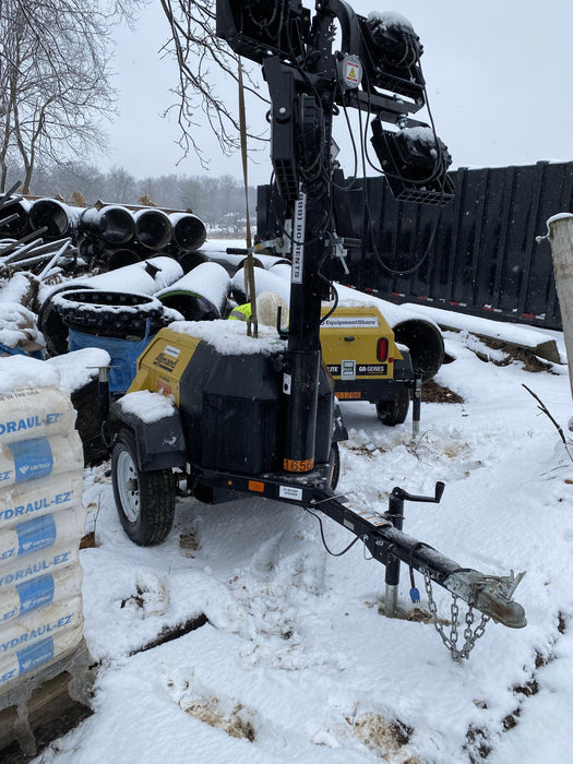 2021 Allmand NLV3GR (4) LED Light Fixture 350W, 23' Vertical Mast, 3kW Prime, Towable, Deep Sea L401, Leveling Jacks, Yanmar T4F 5.8hp