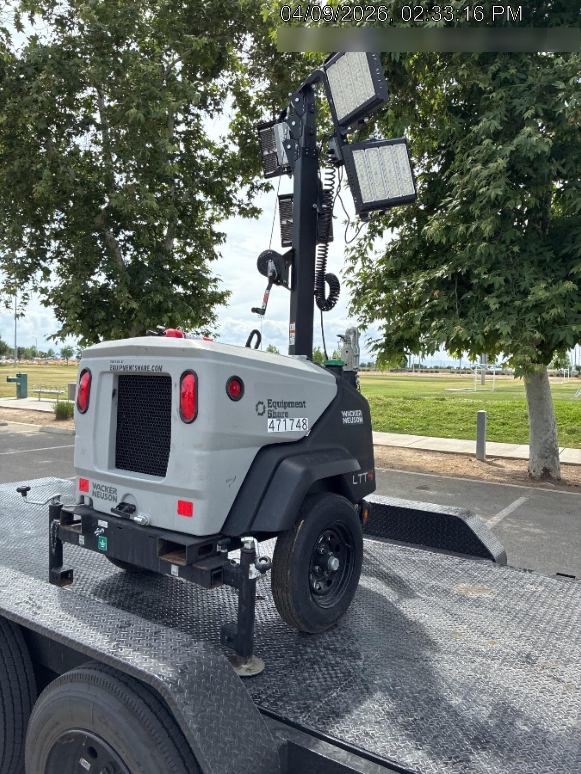 2024 Wacker Neuson LTT4 Diesel, Kohler KDW702, Deep Sea Controller, Auto Start, LED 320W, Bypass Outlet, T3