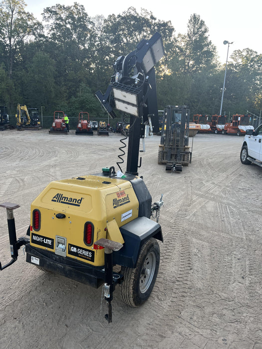 2022 Allmand NLV3GR (4) LED Light Fixture 350W, 23' Vertical Mast, 3kW Prime, Towable, Deep Sea L401, Leveling Jacks, Yanmar T4F 5.8hp