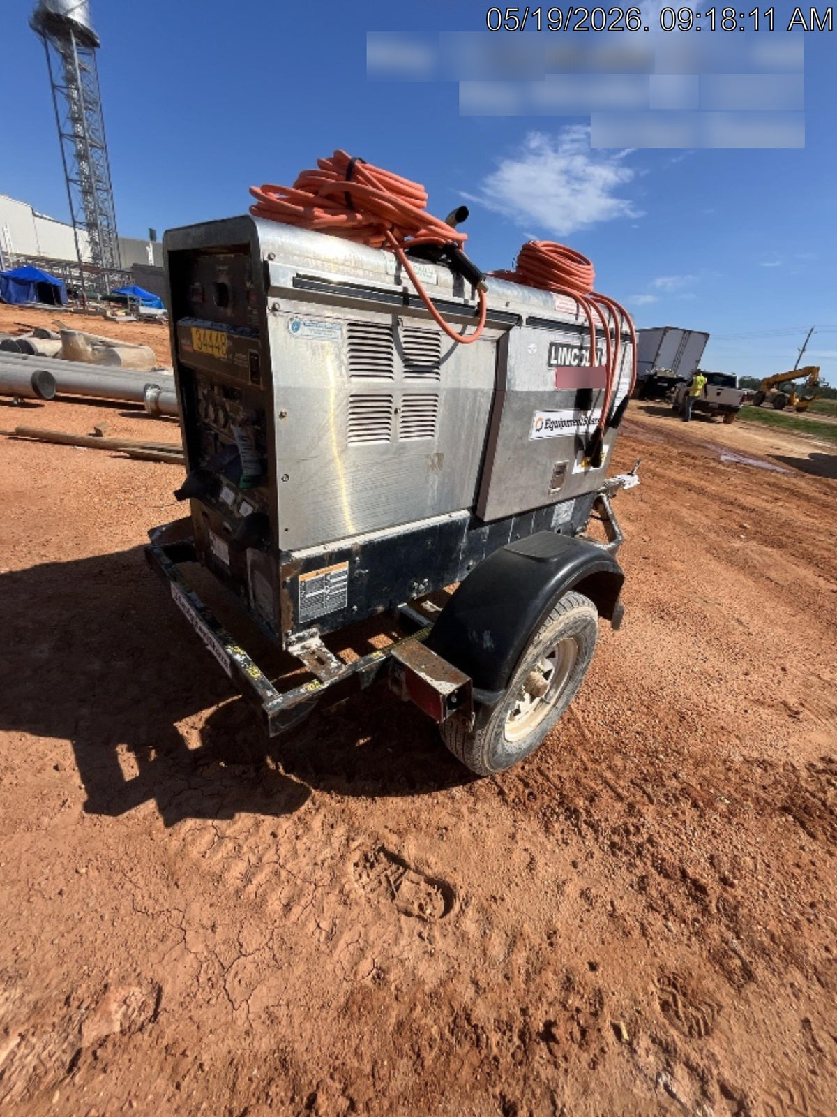 2019 Lincoln Electric Vantage 322 Welder Ready-Pak 3, Two wheel trailer, Fender and Light kit, Cable Rack
