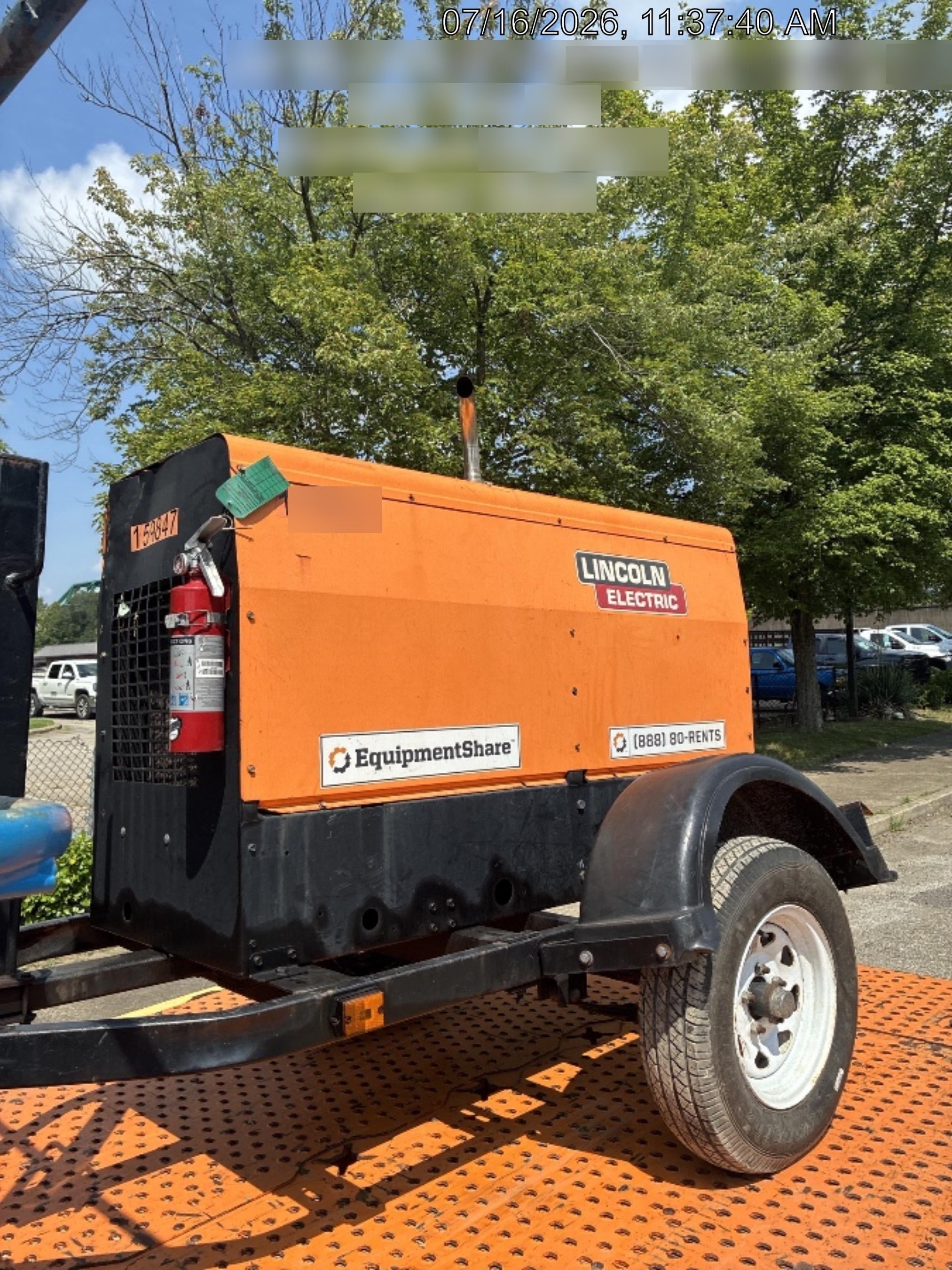 2021 Lincoln Electric Vantage 322 Vantage 322 Ready Pak 3 w/ Decals, ORANGE (includes trailer, cable rack, fender light kit) NO Telematics
