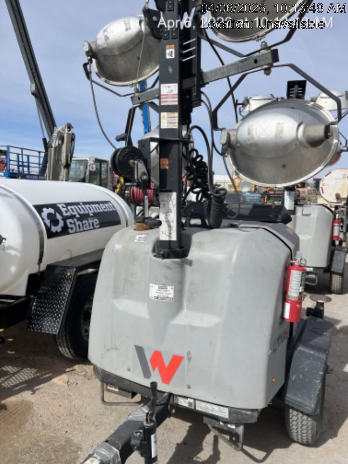 2019 Wacker Neuson LTV6L-MH Mobile Light Tower w/Fuel Level Sensor Installed