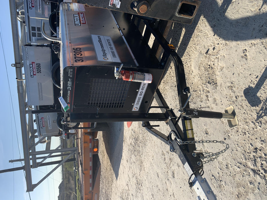 2019 Lincoln Electric Vantage 322 Ready-Pak 3, Two Wheel Trailer, Fender and Light Kit, Cable Rack