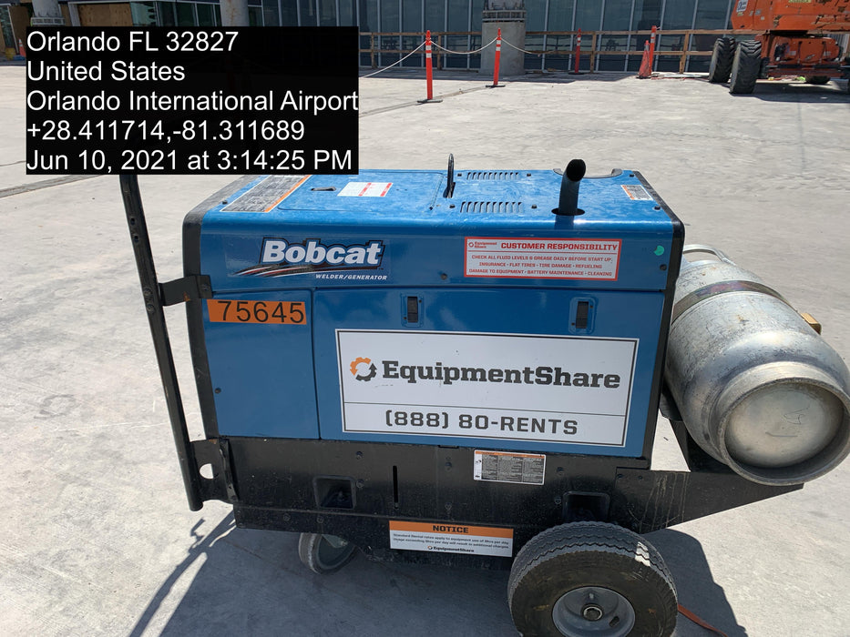 2020 Miller Electric BOBCAT 250 Part #951600 PKG-250 amp Propane Welder, Standard w/Running Gear, Bracket, Hos