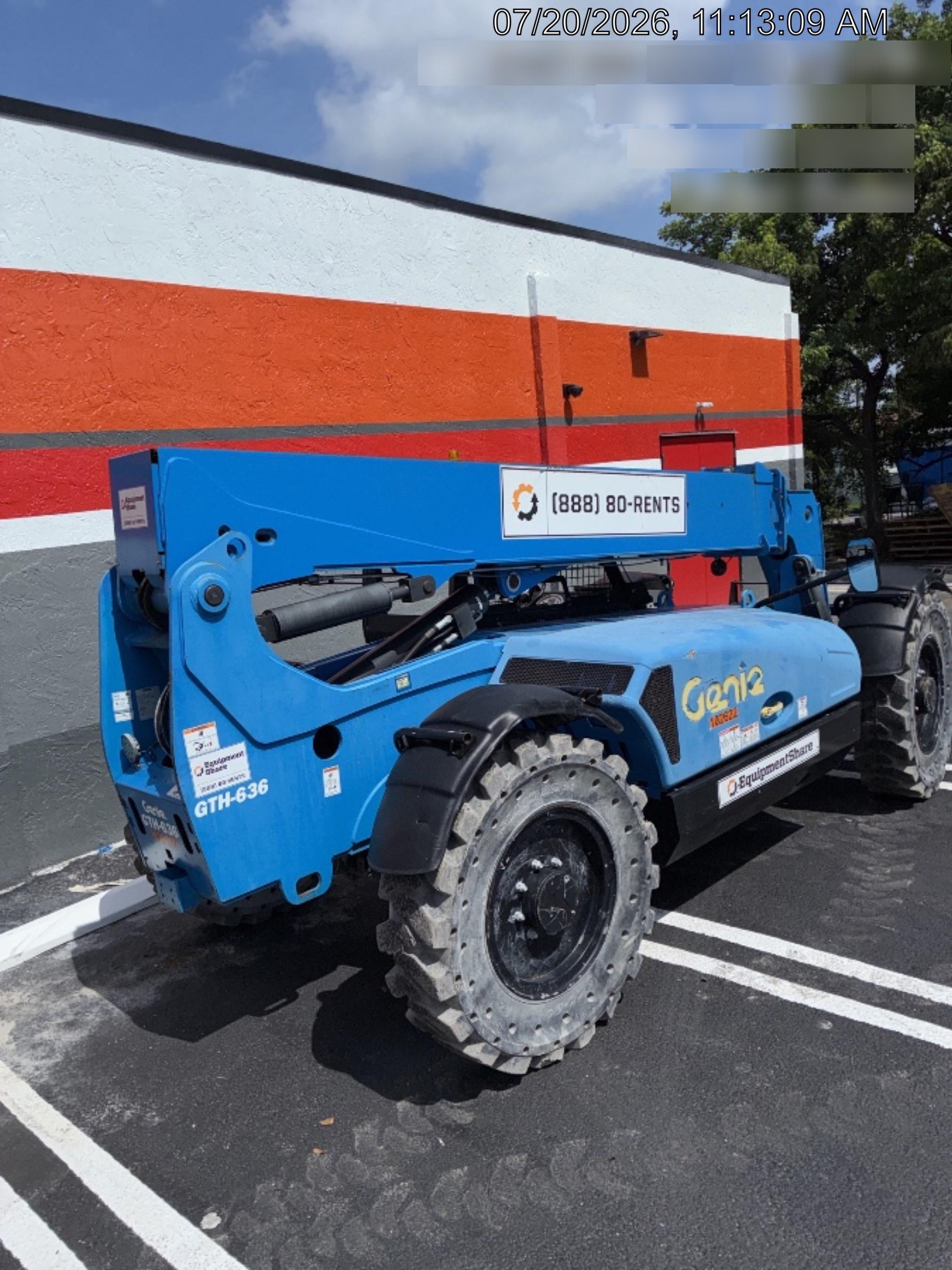 2020 Genie GTH-636 Canopy, Solid Tires, Work Lights, Beacon, Aux Hydraulics, Back up Alarm