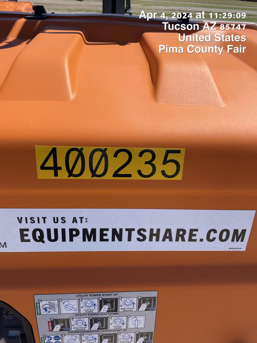 2024 Generac MLT2 Diesel, Flex Switch 120V Input, Powerzone Controller, 
(4) 320W LED Lights, 4kW Generator, 39.9 Gal Fuel Tank, 2" Ball, T3