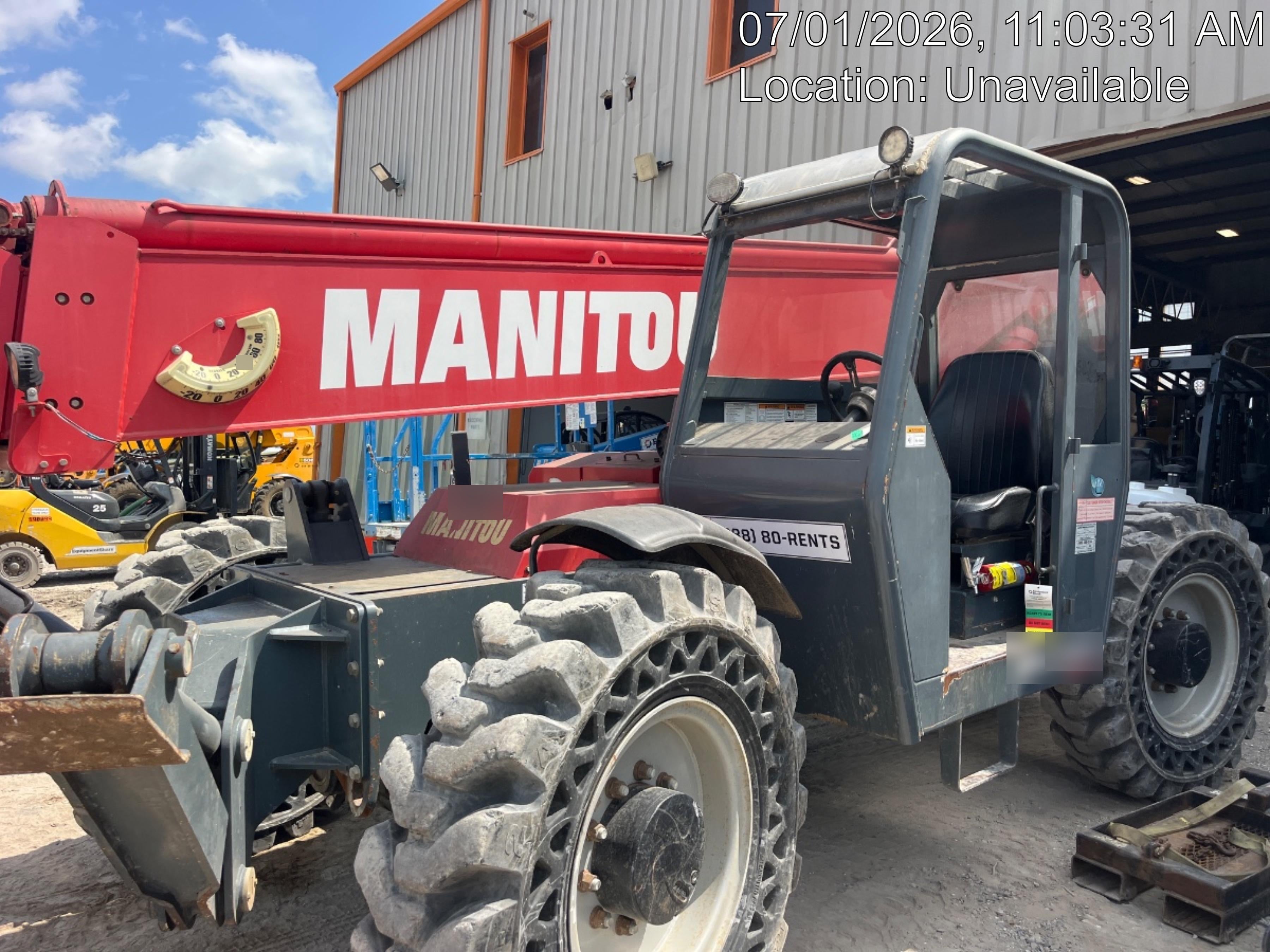 2018 Manitou MTA10055 MTA10055 - 74 HP T4, Canopy, Worklights/Strobe, Beacon, 66" Carriage, 60" Forks, Solid Tires, Lift Hook, Aux Hydraulics