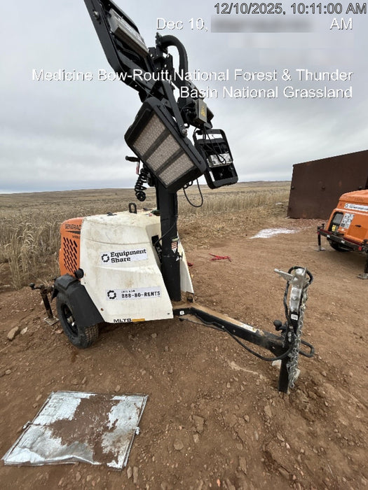 2023 Generac MLT2 Diesel, Flex Switch 120V Input, Powerzone Controller, 
(4) 320W LED Lights, 4kW Generator, 39.9 Gal Fuel Tank, 2" Ball, T3