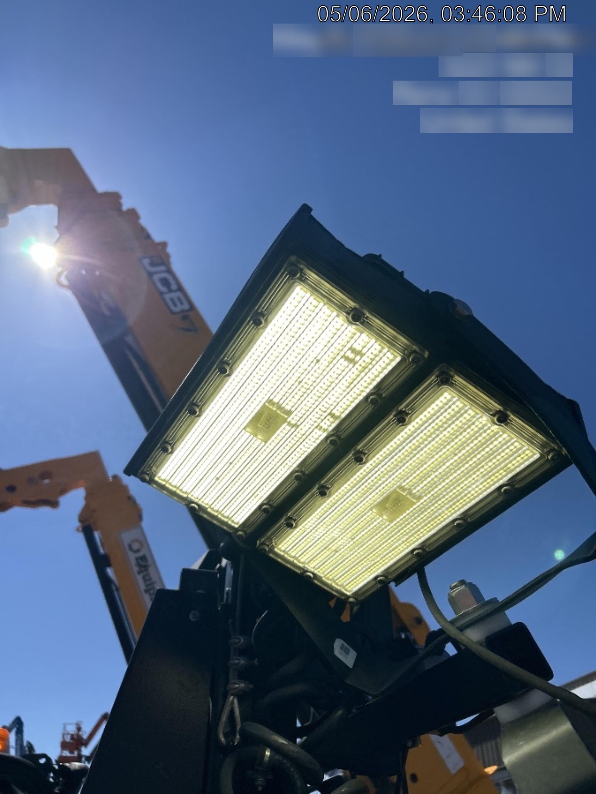 Allmand NLV3GR (4) LED Light Fixture 350W, 23' Vertical Mast, 3kW Prime, Towable, Deep Sea L401, Leveling Jacks, Yanmar T4F 5.8hp