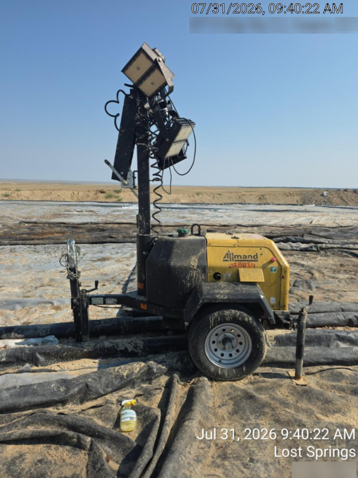 2022 Allmand NLV3GR (4) LED Light Fixture 350W, 23' Vertical Mast, 3kW Prime, Towable, Deep Sea L401, Leveling Jacks, Yanmar T4F 5.8hp