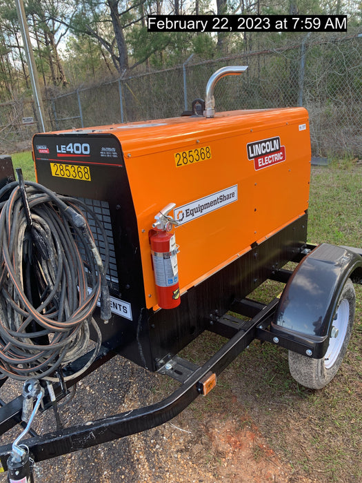 2022 Lincoln Electric LE400 Kubota V1505, Trlr, Cable Rack, Light Kit, ES Decals, T3