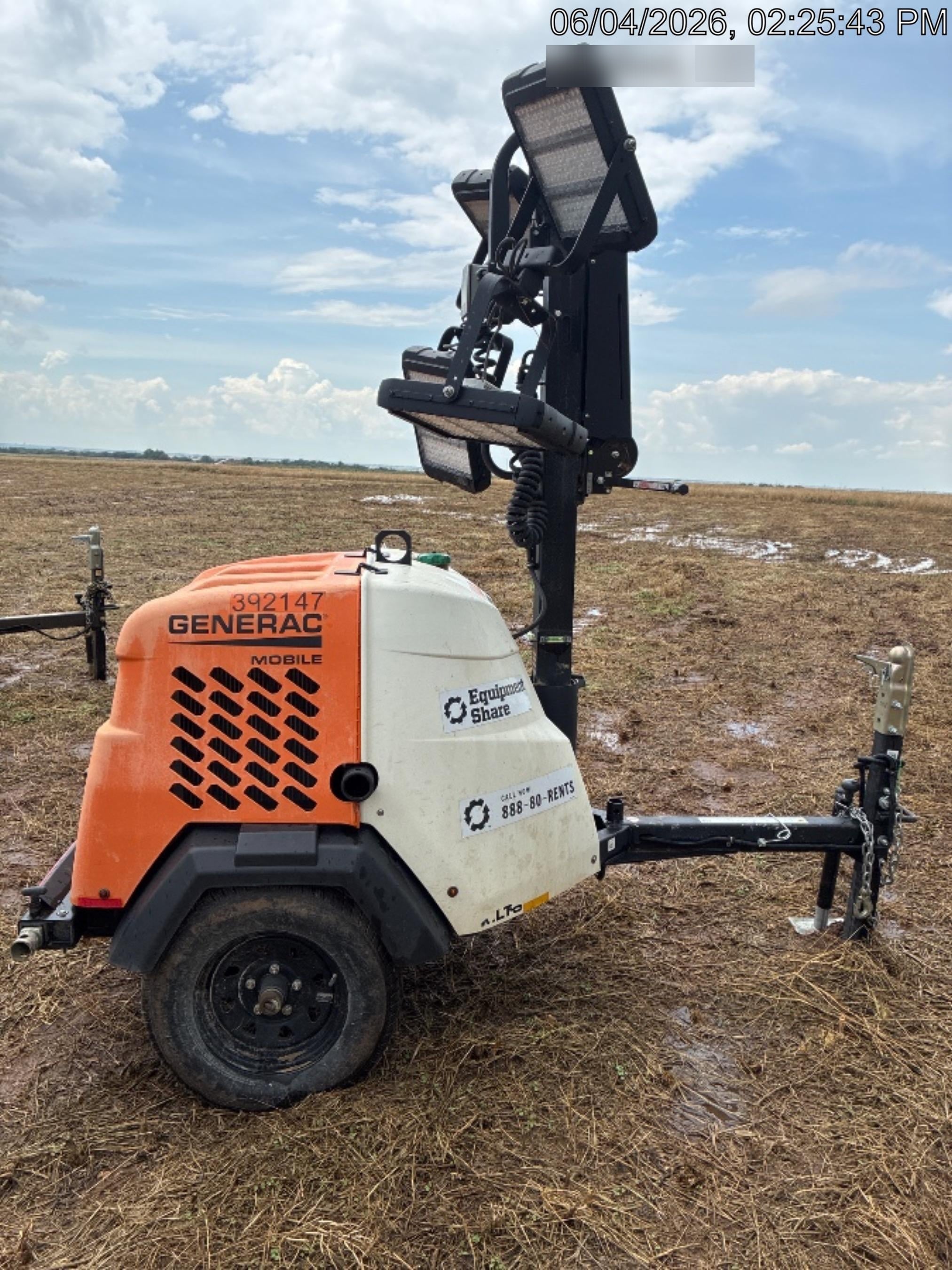 2024 Generac MLT2 Diesel, Flex Switch 120V Input, Powerzone Controller, 
(4) 320W LED Lights, 4kW Generator, 39.9 Gal Fuel Tank, 2" Ball, T3