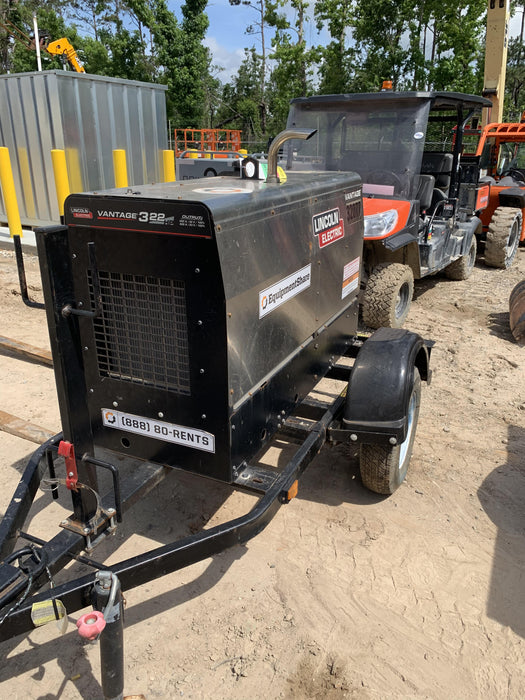 2019 Lincoln Electric Vantage 322 Welder Ready-Pak 3, Two wheel trailer, Fender and Light kit, Cable Rack