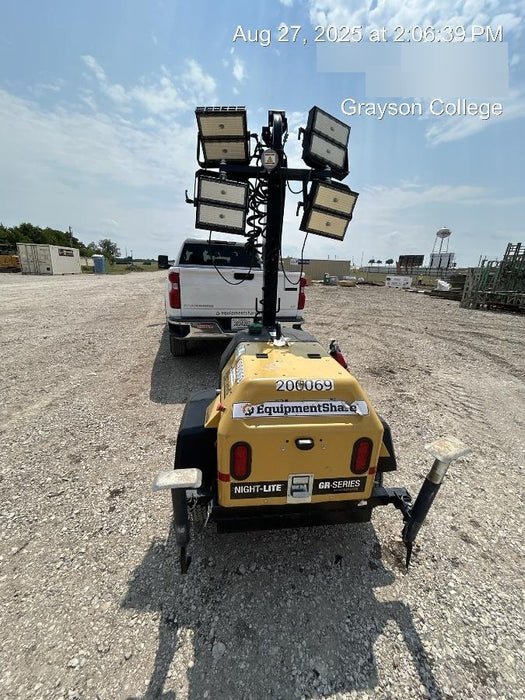 2022 Allmand NLV3GR (4) LED Light Fixture 350W, 23' Vertical Mast, 3kW Prime, Towable, Deep Sea L401, Leveling Jacks, Yanmar T4F 5.8hp