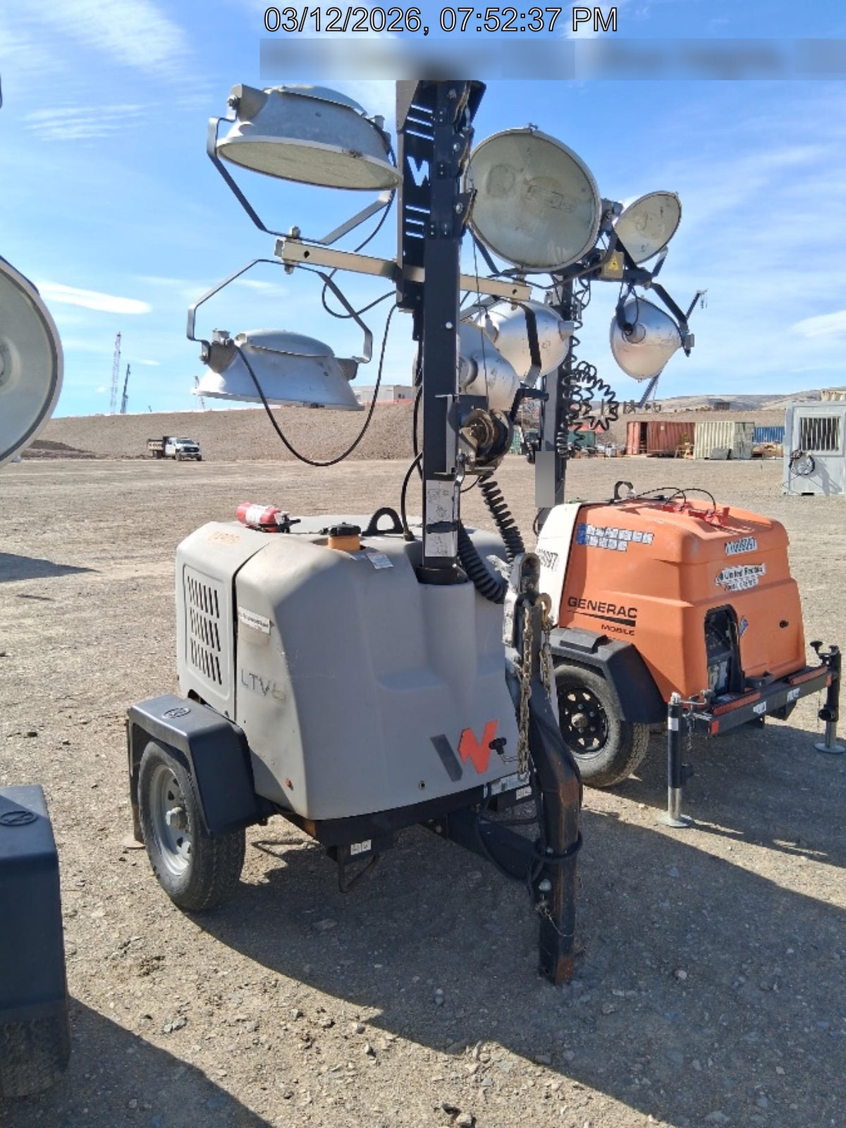 2019 Wacker Neuson LTV6L-MH Wacker Neuson LTV6L Mobile Light Tower w/Fuel Level Sensor Installed