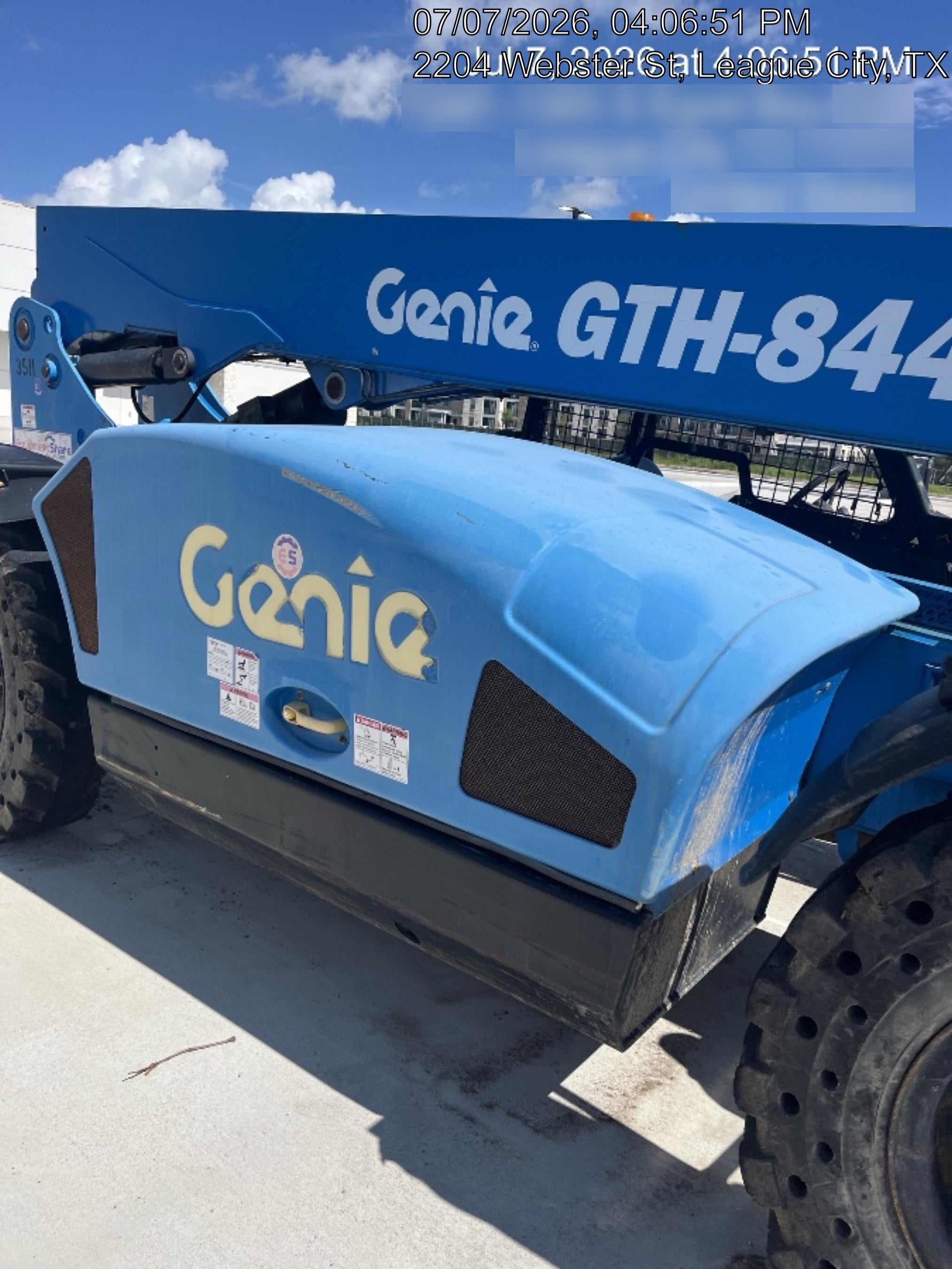 2017 Genie GTH-844 Diesel Engine, Solid Tires, 60" Carriage, Open ROPS