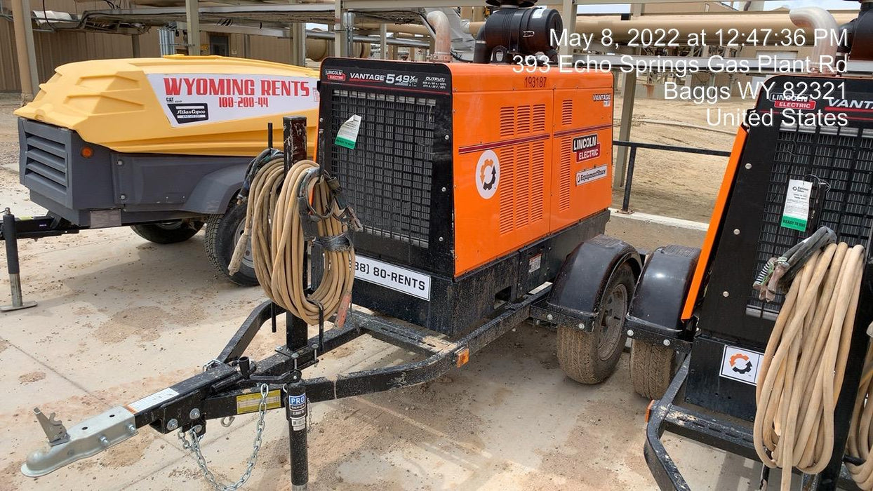 2021 Lincoln Electric Vantage 549X Ready Pak 3, ORANGE (includes trailer, cable rack, fender light kit)