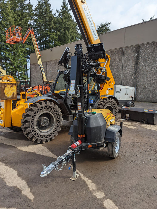 2021 Allmand NLV3GR (4) LED Light Fixture 350W, 23' Vertical Mast, 3kW Prime, Towable, Deep Sea L401, Leveling Jacks, Yanmar T4F 5.8hp