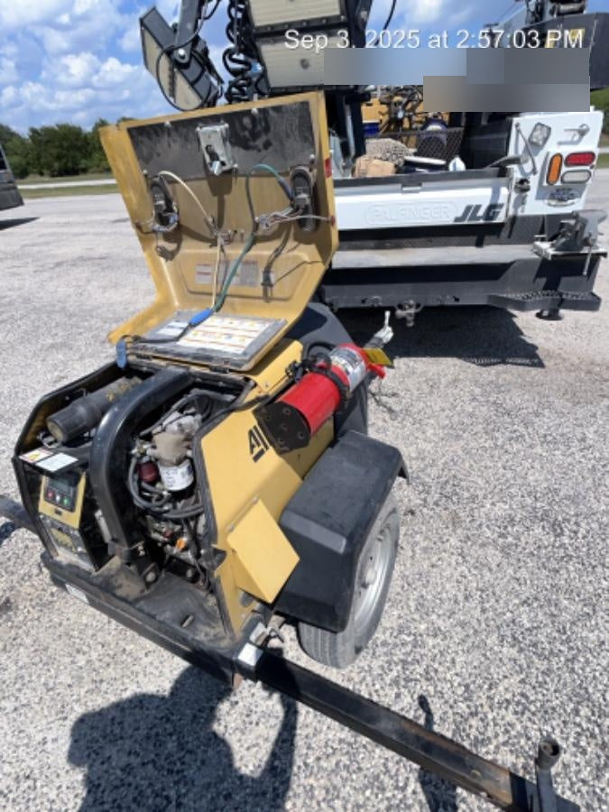 2022 Allmand NLV3GR (4) LED Light Fixture 350W, 23' Vertical Mast, 3kW Prime, Towable, Deep Sea L401, Leveling Jacks, Yanmar T4F 5.8hp