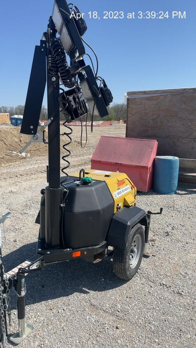 2022 Allmand NLV3GR (4) LED Light Fixture 350W, 23' Vertical Mast, 3kW Prime, Towable, ES Decals, T3