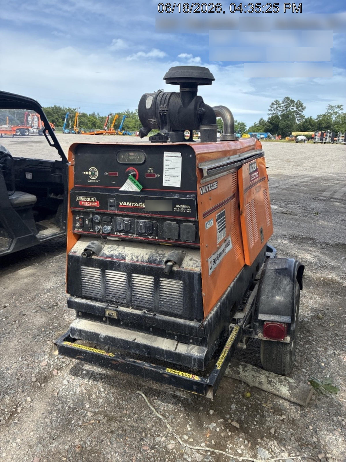2021 Lincoln Electric Vantage 549X Ready Pak 3, ORANGE (includes trailer, cable rack, fender light kit)