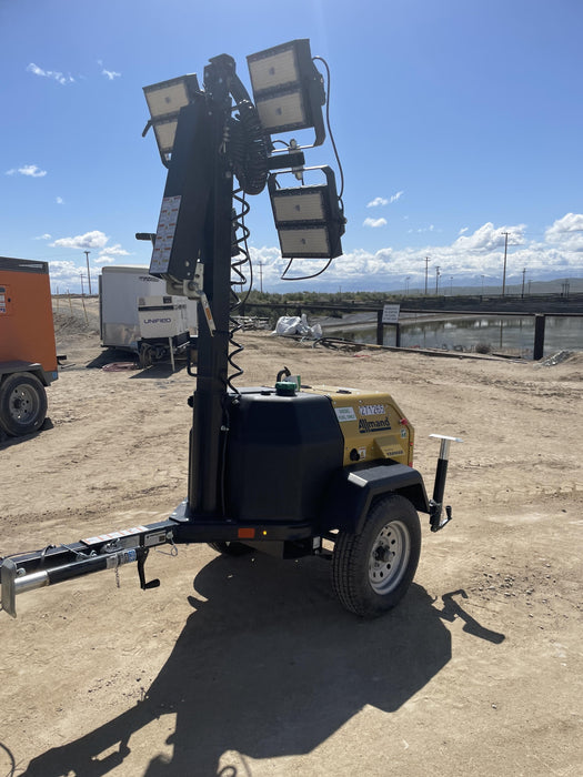 2022 Allmand NLV3GR (4) LED Light Fixture 350W, 23' Vertical Mast, 3kW Prime, Towable, ES Decals, T3