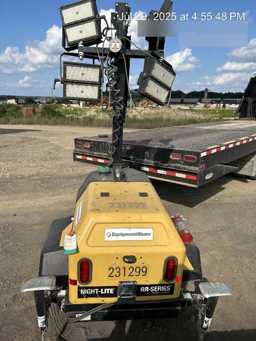 2022 Allmand NLV3GR (4) LED Light Fixture 350W, 23' Vertical Mast, 3kW Prime, Towable, Deep Sea L401, Leveling Jacks, Yanmar T4F 5.8hp