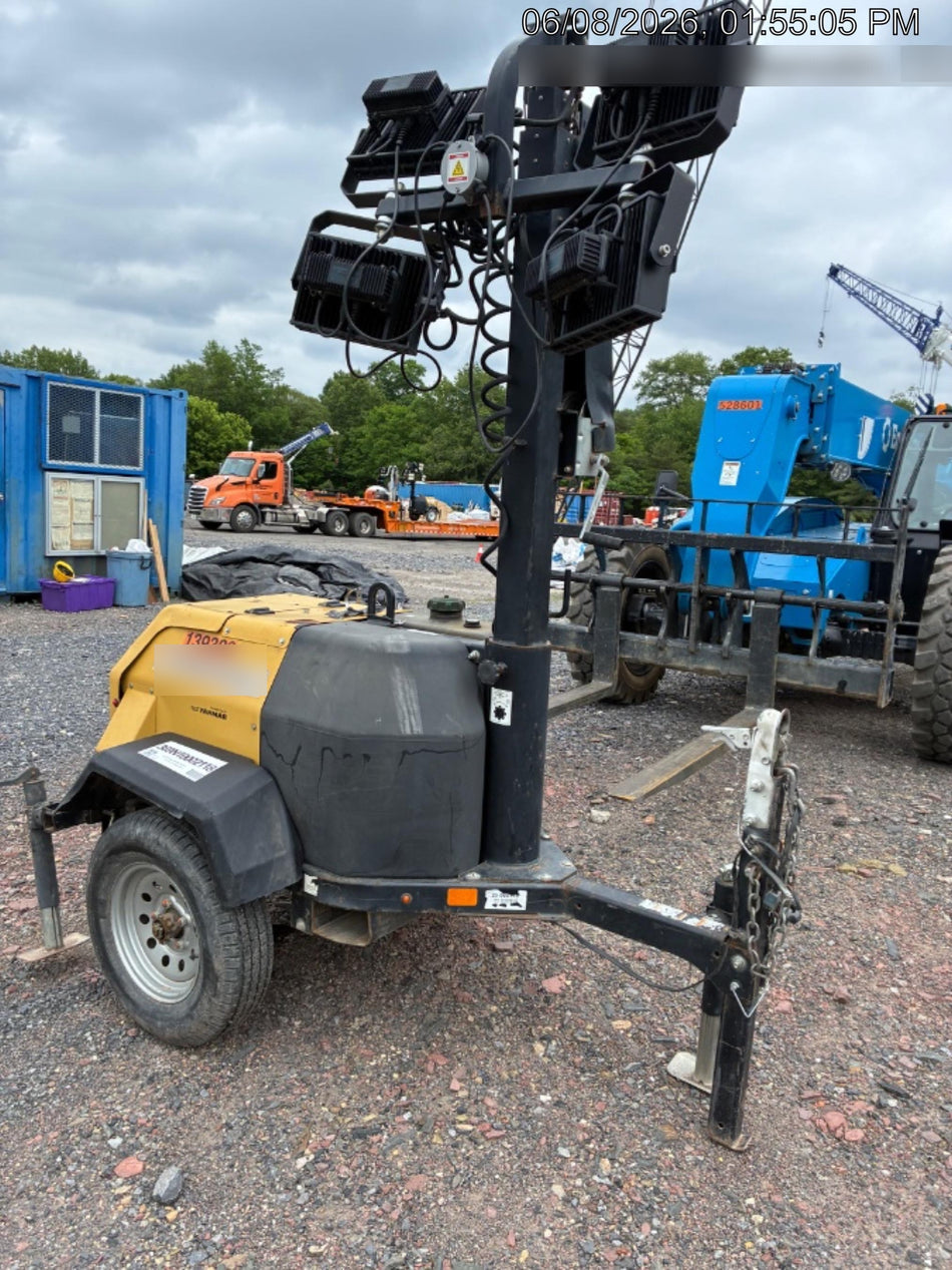 2021 Allmand NLV3GR (4) LED Light Fixture 350W, 23' Vertical Mast, 3kW Prime, Towable, Deep Sea L401, Leveling Jacks, Yanmar T4F 5.8hp