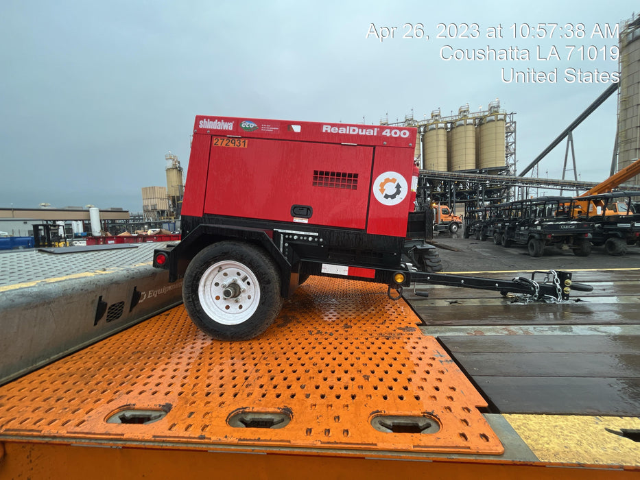 2022 Shindaiwa DGW400MDL Kubota D902 Engine, 23 HP, Dual Op Welder, Wire, Arc, Droop Stick, Tig, and CC Stick Functionality, Simulphase, 3 Phase and 1 Phase Gen Output, Single Axle NB Trlr, Slr Trckl Chrg 12V 12W, Fire Ext