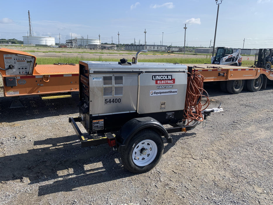 2019 Lincoln Electric Vantage 322 Welder Ready-Pak 3, Two wheel trailer, Fender and Light kit, Cable Rack