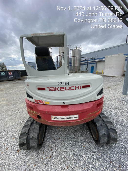 2019 Takeuchi TB260 Takeuchi TB260 Canopy w/Rubber Tracks, Auxiliary Hydraulics, Standard Blade, Manual QC