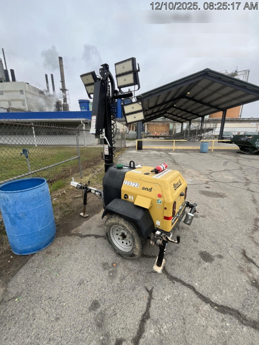 2022 Allmand NLV3GR (4) LED Light Fixture 350W, 23' Vertical Mast, 3kW Prime, Towable, Deep Sea L401, Leveling Jacks, Yanmar T4F 5.8hp