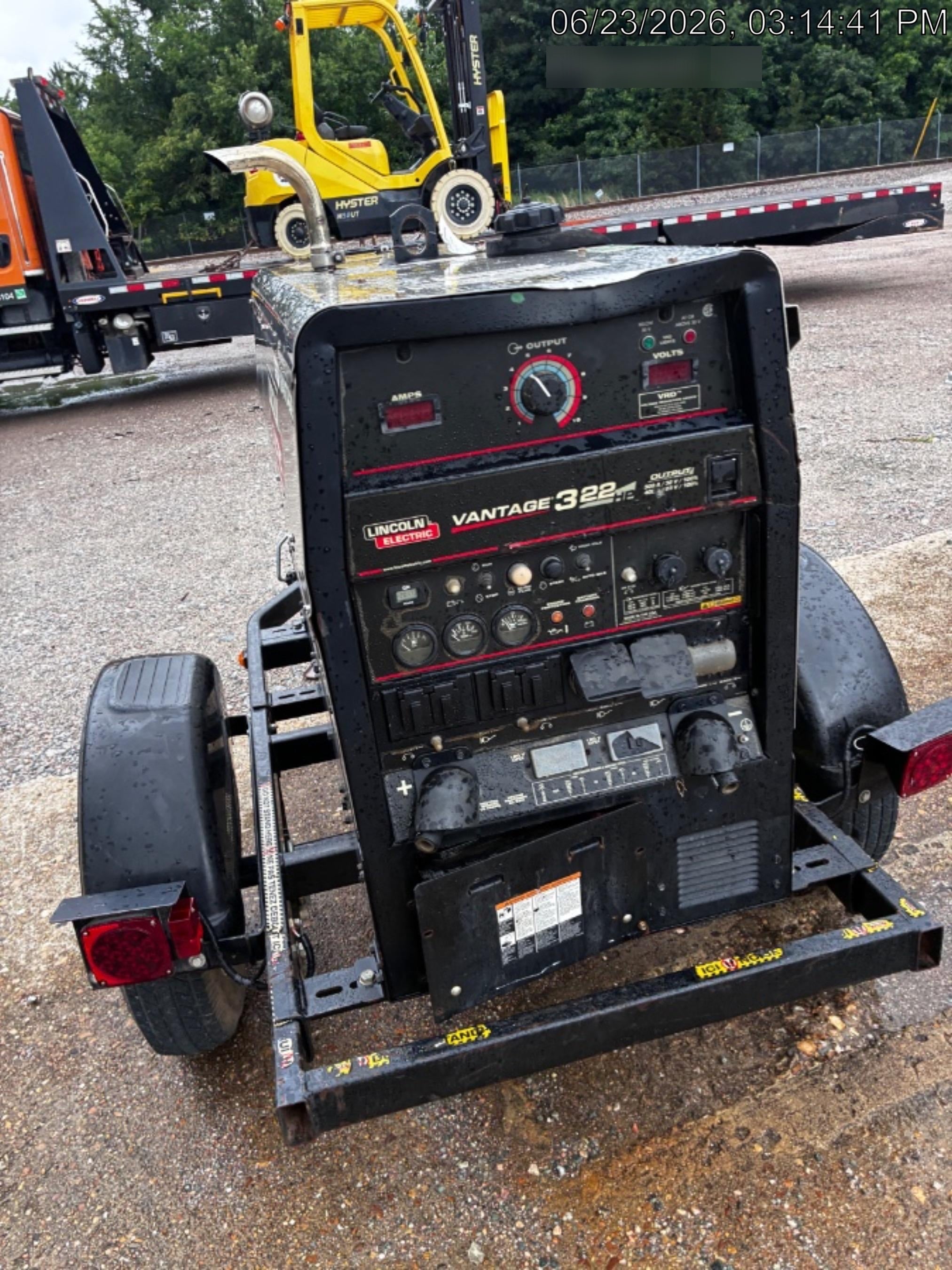 2019 Lincoln Electric Vantage 322 Ready-Pak 3, Two Wheel Trailer, Fender and Light Kit, Cable Rack