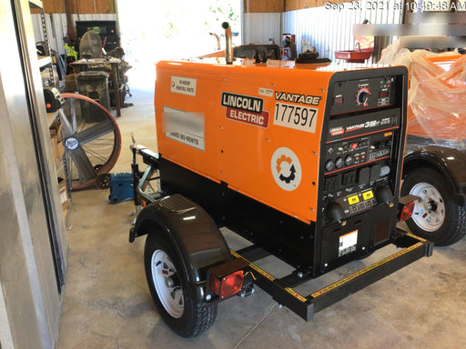 2021 Lincoln Electric Vantage 322 Vantage 322 Ready Pak 3 w/ Decals, ORANGE (includes trailer, cable rack, fender light kit) NO Telematics