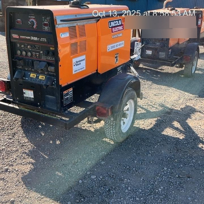 2021 Lincoln Electric Vantage 322 Vantage 322 Ready Pak 3 w/ Decals, ORANGE (includes trailer, cable rack, fender light kit) NO Telematics