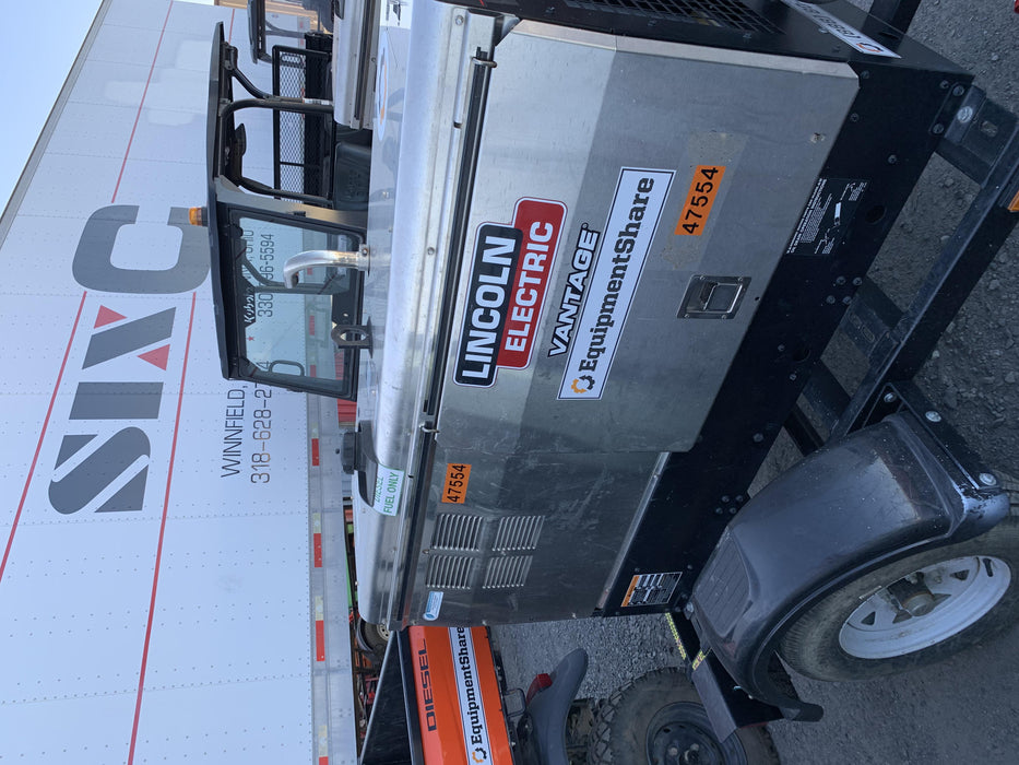 2019 Lincoln Electric Vantage 322 Ready-Pak 3, Two Wheel Trailer, Fender and Light Kit, Cable Rack