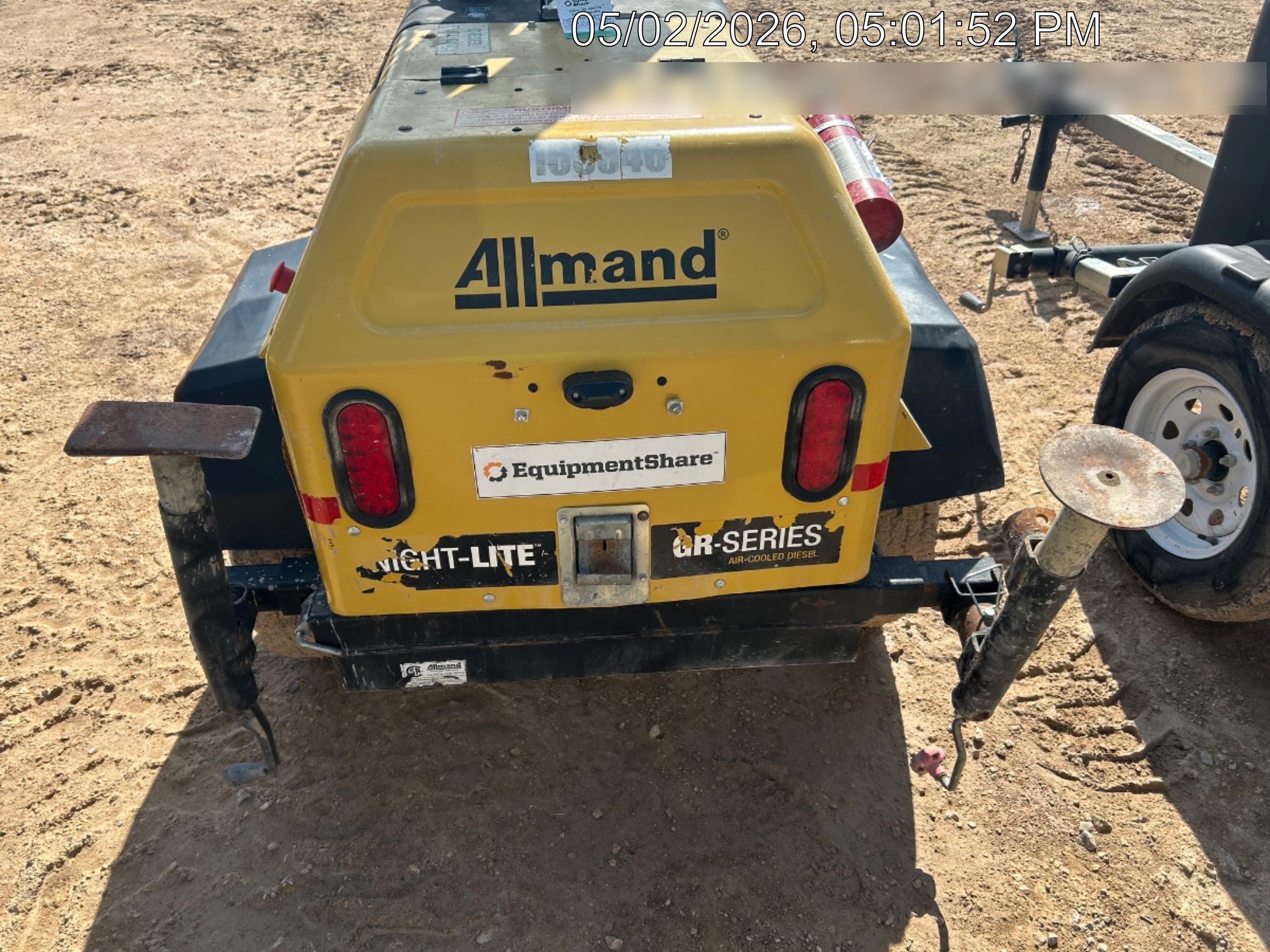 2021 Allmand NLV3GR (4) LED Light Fixture 350W, 23' Vertical Mast, 3kW Prime, Towable, Deep Sea L401, Leveling Jacks, Yanmar T4F 5.8hp