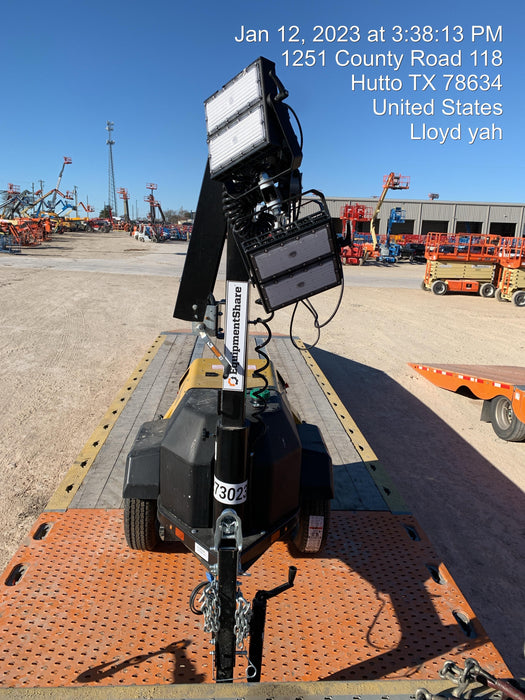 2022 Allmand NLV3GR (4) LED Light Fixture 350W, 23' Vertical Mast, 3kW Prime, Towable, ES Decals, T3