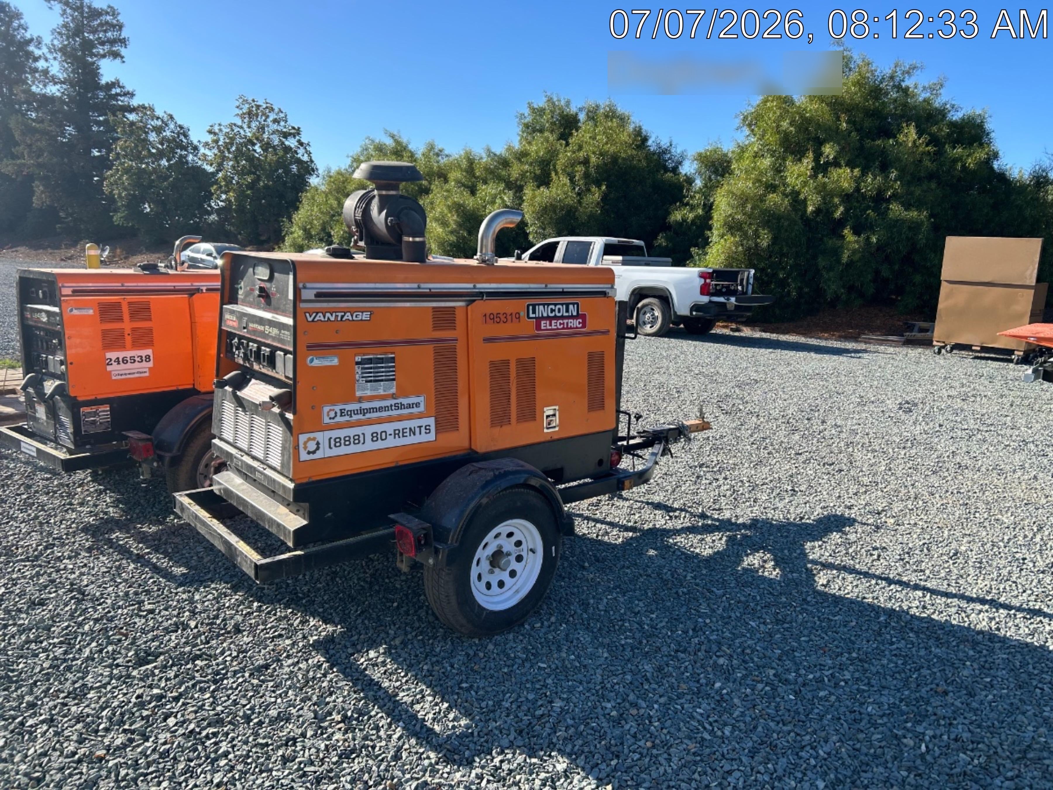 2021 Lincoln Electric Vantage 549X Ready Pak 3, ORANGE (includes trailer, cable rack, fender light kit)